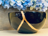 Kintsugi Bowl, Home Decor, Personalized Gifts, Home Gifts, Kintsugi Repaired Blue Stoneware Bowl Gold Inlaid