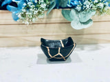 Kintsugi Repaired Black Porcelain Small Dish