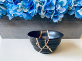 Kintsugi Bowl, Home Decor, Personalized Gifts, Gifts for Her, Wedding Gifts, Home Gifts, Kintsugi Repaired Black or White Stoneware Sake Cup