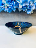 Kintsugi Dish, Kintsugi Gifts, Gifts for Her, Wedding Gifts, Home Gifts, Kintsugi Repaired Small Blue Lined Reactive Glaze Ring Dish