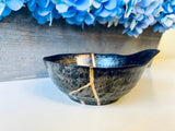 Kintsugi Dish, Kintsugi Bowl, Home Gifts, Gifts for Her, Home Decor, Anniversary Gift, Wedding Gifts, Kintsugi Repaired Black Stoneware Bowl