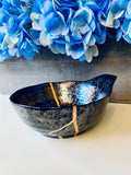 Kintsugi Dish, Kintsugi Bowl, Home Gifts, Gifts for Her, Home Decor, Anniversary Gift, Wedding Gifts, Kintsugi Repaired Black Stoneware Bowl
