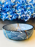Kintsugi Bowl, Home Decor, Personalized Gifts, Gifts for Her, Minimalist, Wedding Gift, Kintsugi Repaired Wave Pattern Gold Inlaid Bowl