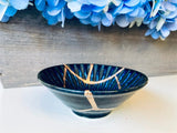 Kintsugi Dish, Kintsugi Gifts, Gifts for Her, Wedding Gifts, Home Gifts, Kintsugi Repaired Small Blue Lined Reactive Glaze Ring Dish