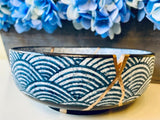Kintsugi Bowl, Home Decor, Personalized Gifts, Gifts for Her, Minimalist, Wedding Gift, Kintsugi Repaired Wave Pattern Gold Inlaid Bowl