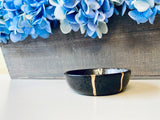 Kintsugi Repaired Black Stoneware Dish