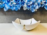 Kintsugi Repaired Curved White Porcelain Bowl