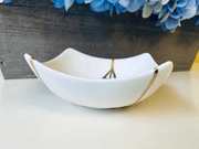 Kintsugi Repaired Curved White Porcelain Bowl
