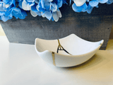 Kintsugi Repaired Curved White Porcelain Bowl