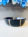 Kintsugi Repaired Black Stoneware Dish