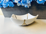 Kintsugi Repaired Curved White Porcelain Bowl