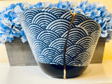 Kintsugi Repaired Large Blue Scale Fruit Bowl