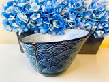 Kintsugi Repaired Large Blue Scale Fruit Bowl