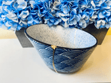 Kintsugi Repaired Large Blue Scale Fruit Bowl