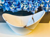 Kintsugi Repaired White Porcelain Curved Bowl