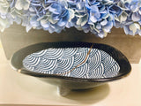 Kintsugi Repaired Stoneware Scale Pattern Platter