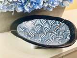 Kintsugi Repaired Stoneware Scale Pattern Platter