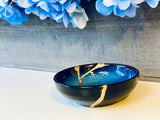 Kintsugi Repaired Small Cat Eye Blue Ring Bowl