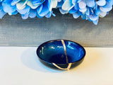 Kintsugi Repaired Small Cat Eye Blue Ring Bowl