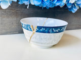 Kintsugi Repaired Blue and White Bowl Gold Inlaid