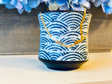 Kintsugi Repaired Blue Scale Stoneware Sake Cup
