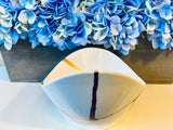 Kintsugi Repaired White Porcelain Curved Bowl
