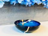 Kintsugi Repaired Small Cat Eye Blue Ring Bowl