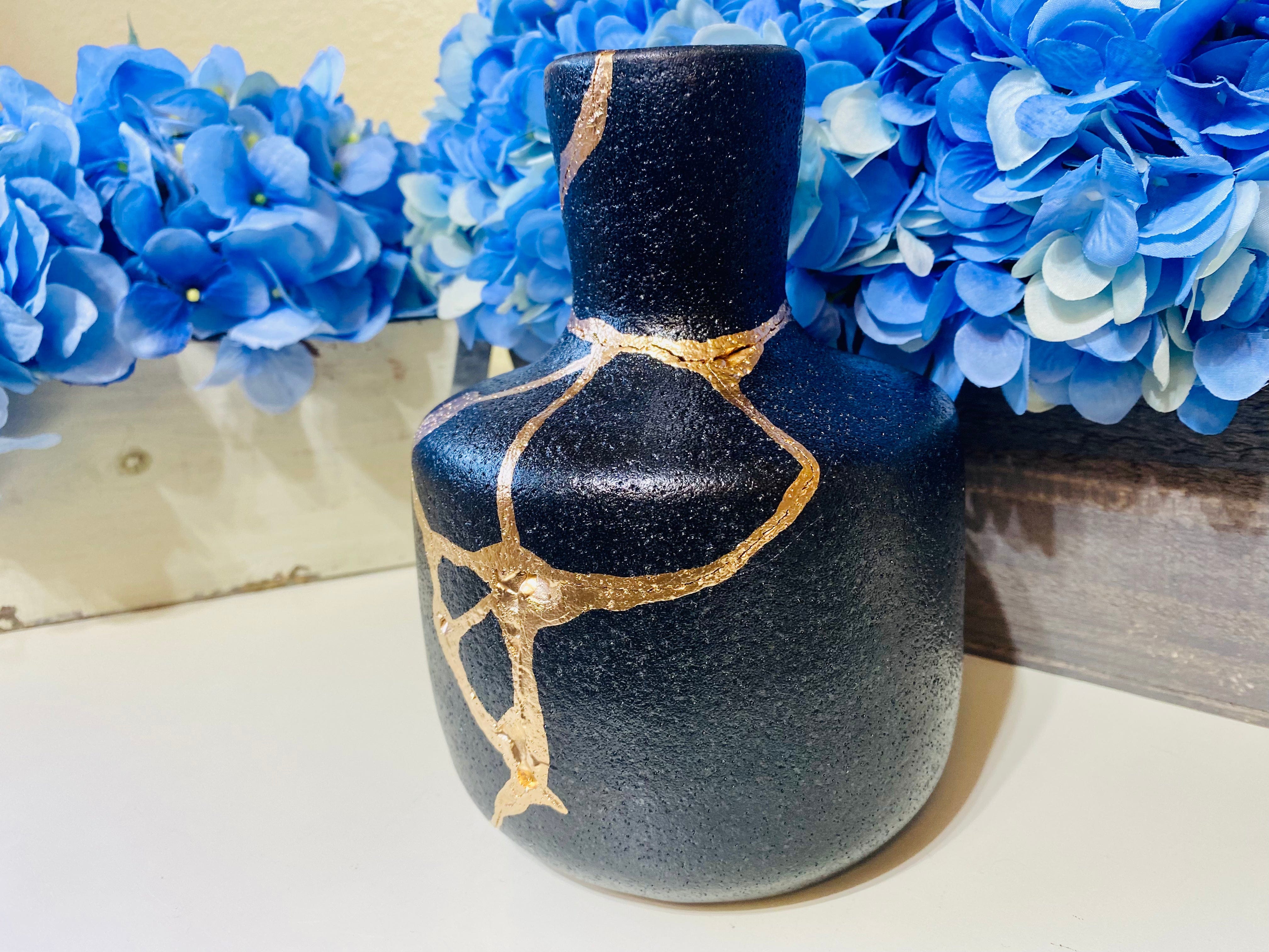 Kintsugi Black Stoneware Jar