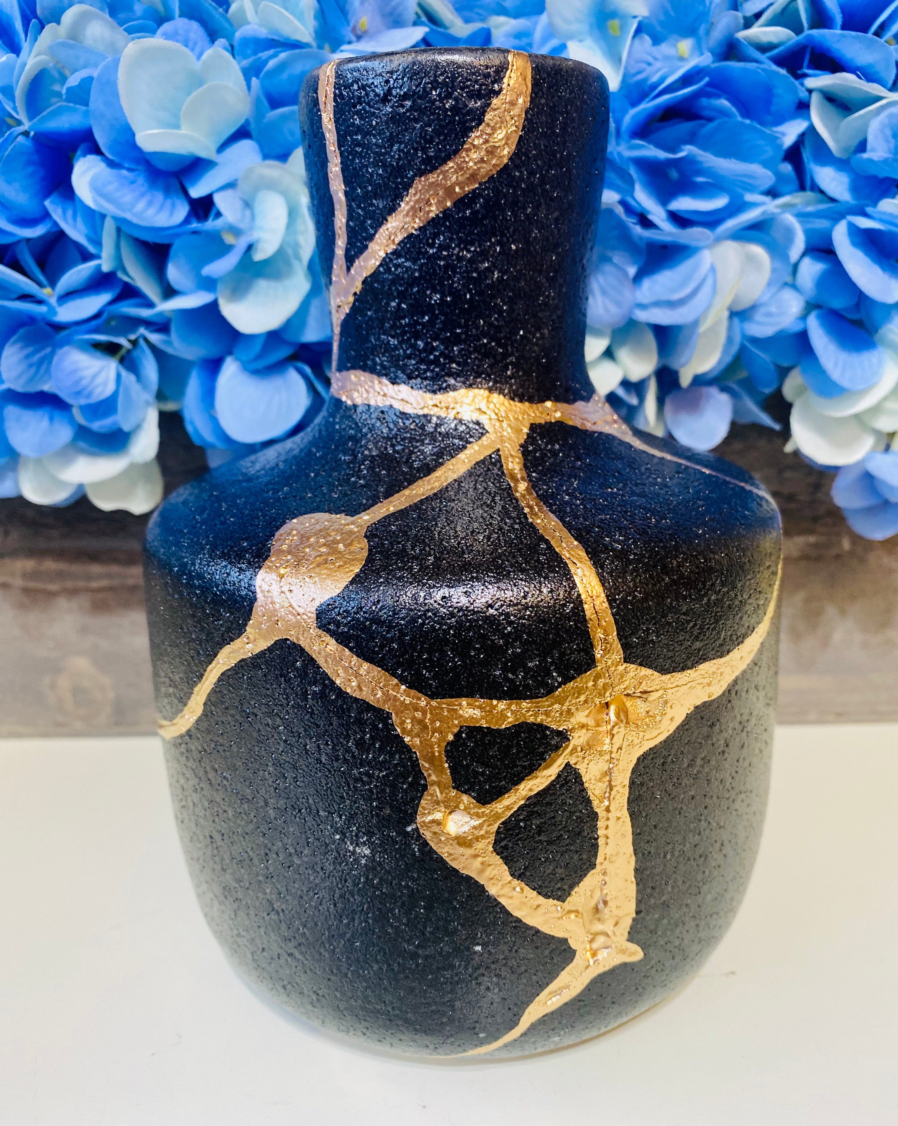 Kintsugi Black Stoneware Jar