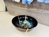 Kintsugi Hyacinthine Blue Bowl, Kintsugi Pottery, Minimalist Gold Repair Teacup
