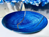 Kintsugi Gold Repair Ocean Deep Blue Bowl Large