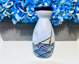 Kintsugi Repaired Scale Pattern Stoneware Sake Bottle