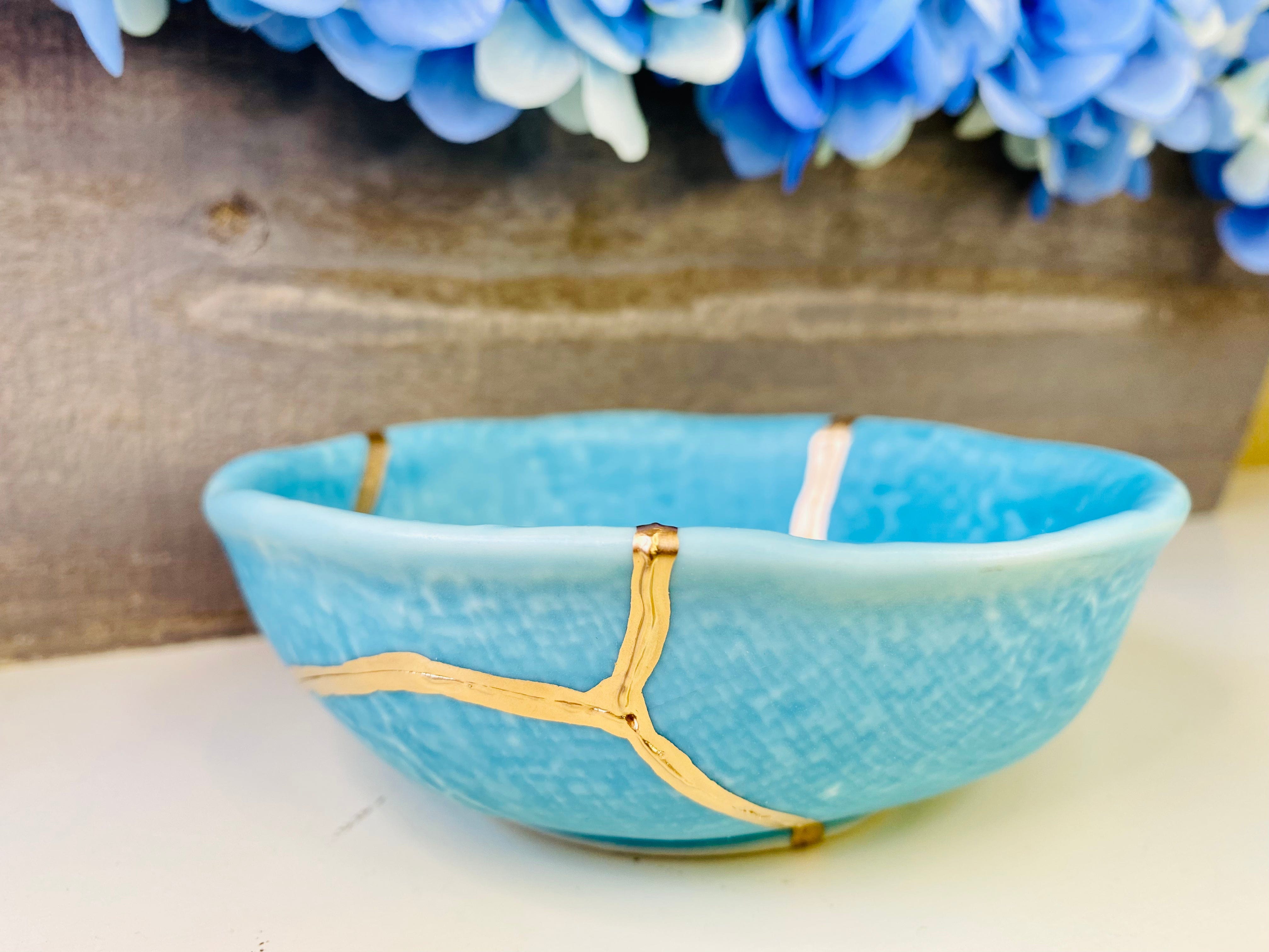 Kintsugi Bowls, Turkish Blue Bowl, Fine Art Ceramics, Minimalist Gifts, Room Decor, Personalized Gifts, Kintsugi Turkish Blue Bowl