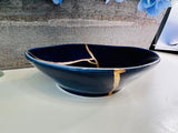 Kintsugi Bowl, Hue Navy Blue Bowl, Kintsugi Art, Fall Minimalist, Handmade Home Decor, Personalized Gifts, Navy Blue Bowl Gold Inlaid