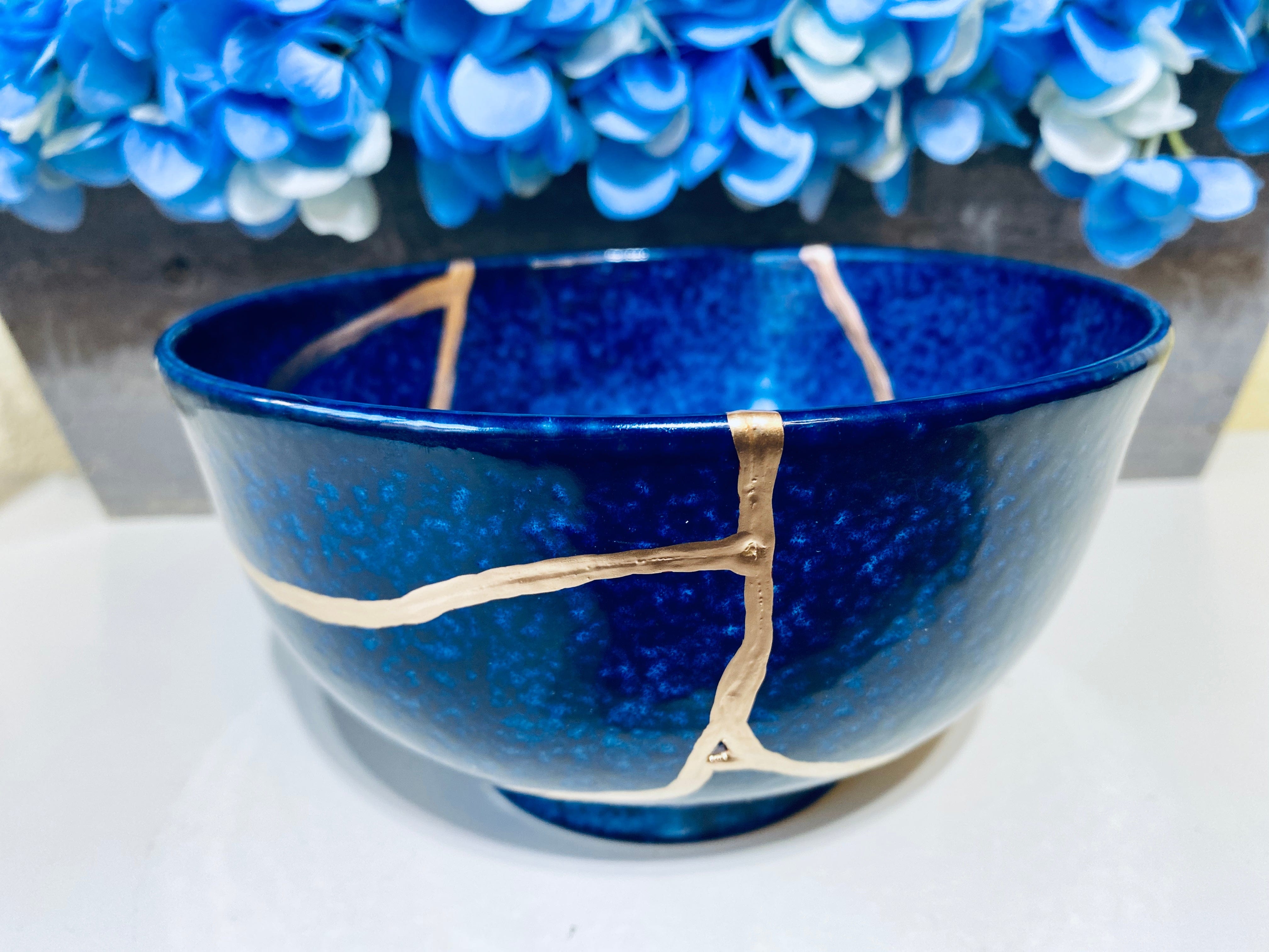 Kintsugi Ocean Blue Ramen Bowl Large