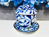Kintsugi Repaired Sky Blue Sauce Dish