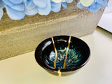 Kintsugi Hyacinthine Blue Bowl, Kintsugi Pottery, Minimalist Gold Repair Teacup