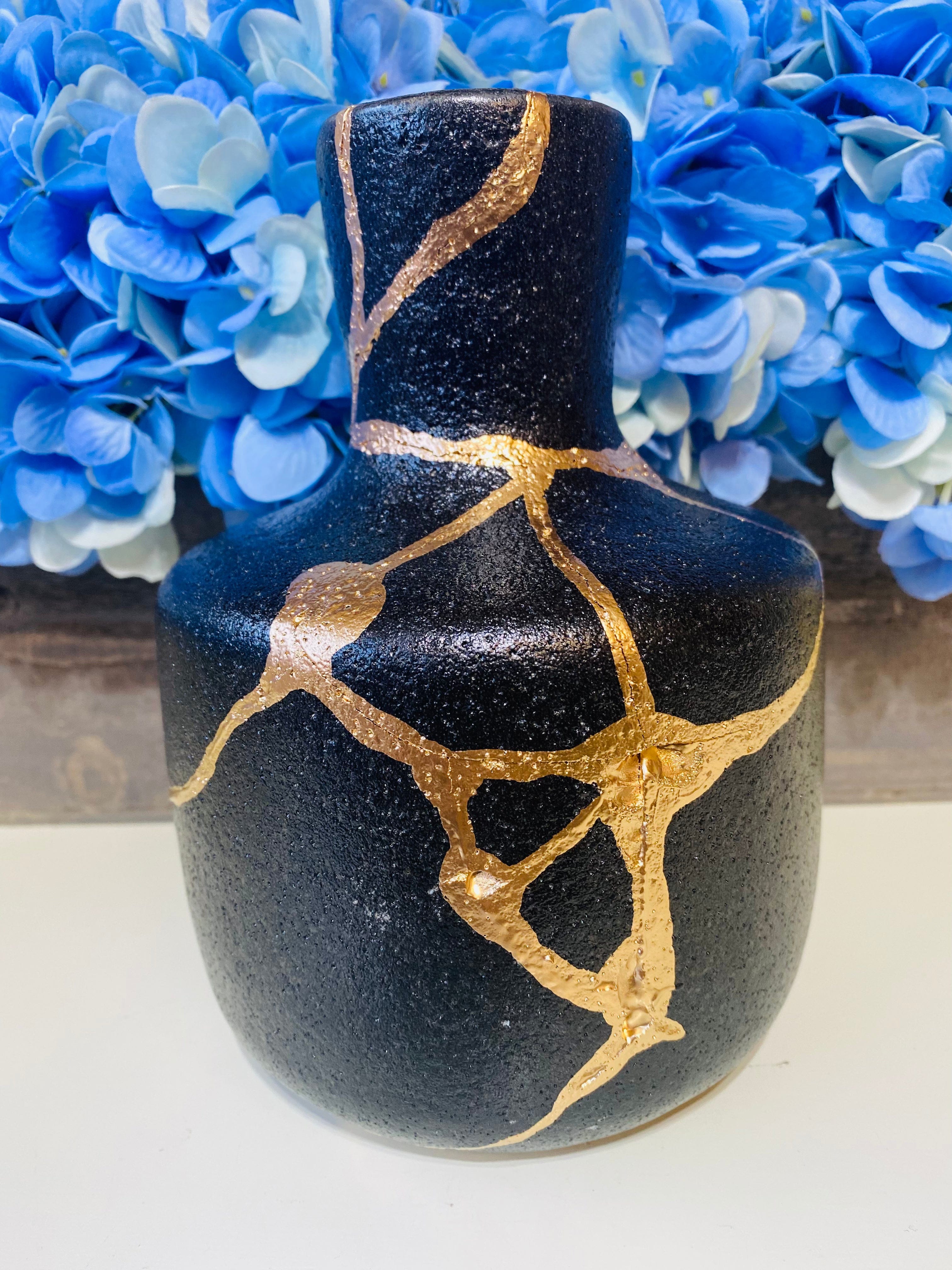 Kintsugi Black Stoneware Jar