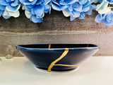 Kintsugi Bowl, Hue Navy Blue Bowl, Kintsugi Art, Fall Minimalist, Handmade Home Decor, Personalized Gifts, Navy Blue Bowl Gold Inlaid