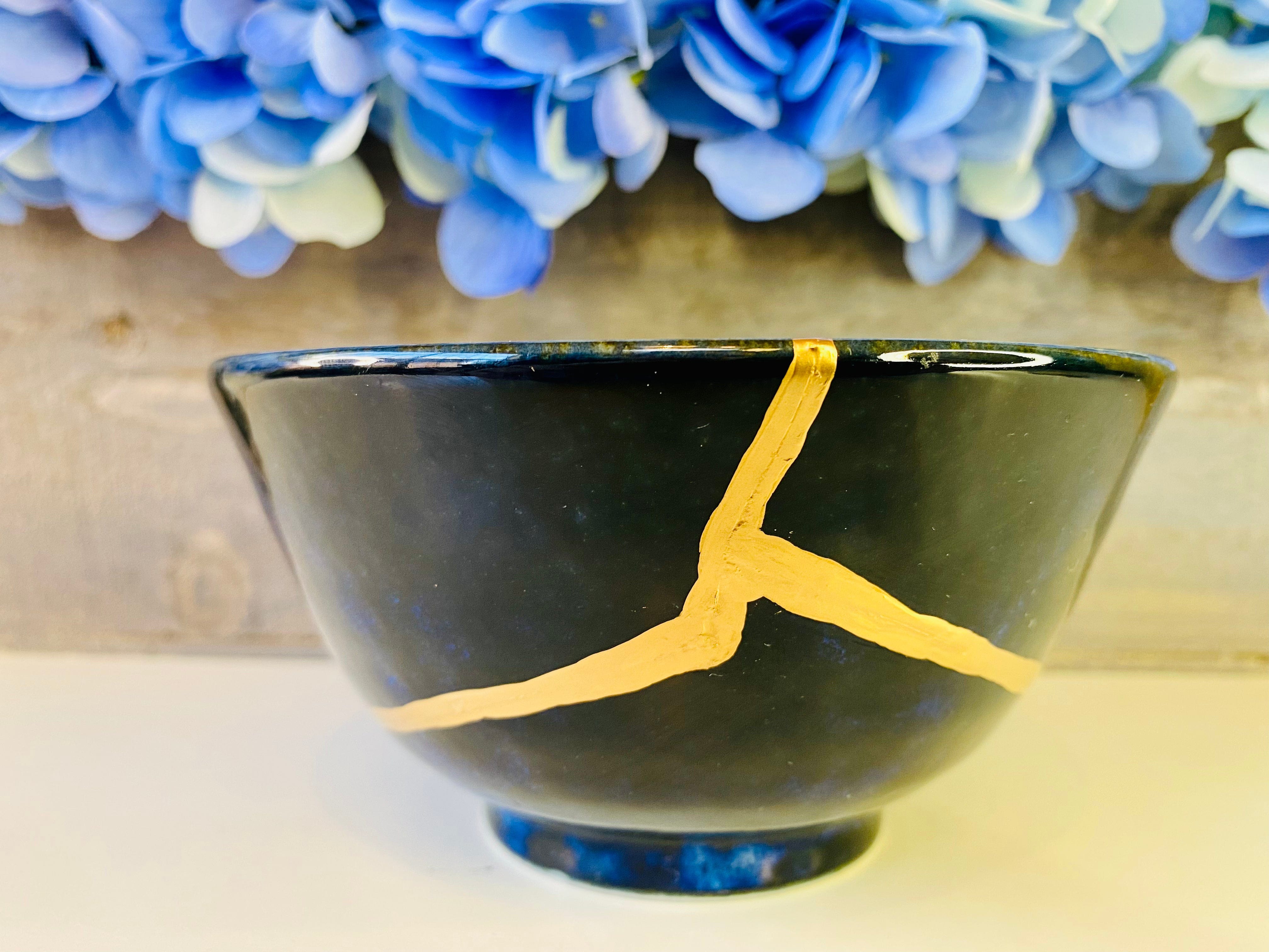 Kintsugi Blue Cobblestone Bowl