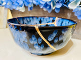 Kintsugi Repaired Blue Petal Bowl