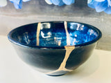 Kintsugi Blue Glaze Stoneware Bowl