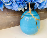 Kintsugi Vase, Turkish Blue Bud Vase, Fine Art Ceramics, Room Decor, Minimalist Gifts, Kintsugi, Wedding Gifts, Kintsugi Turkish Blue Vase