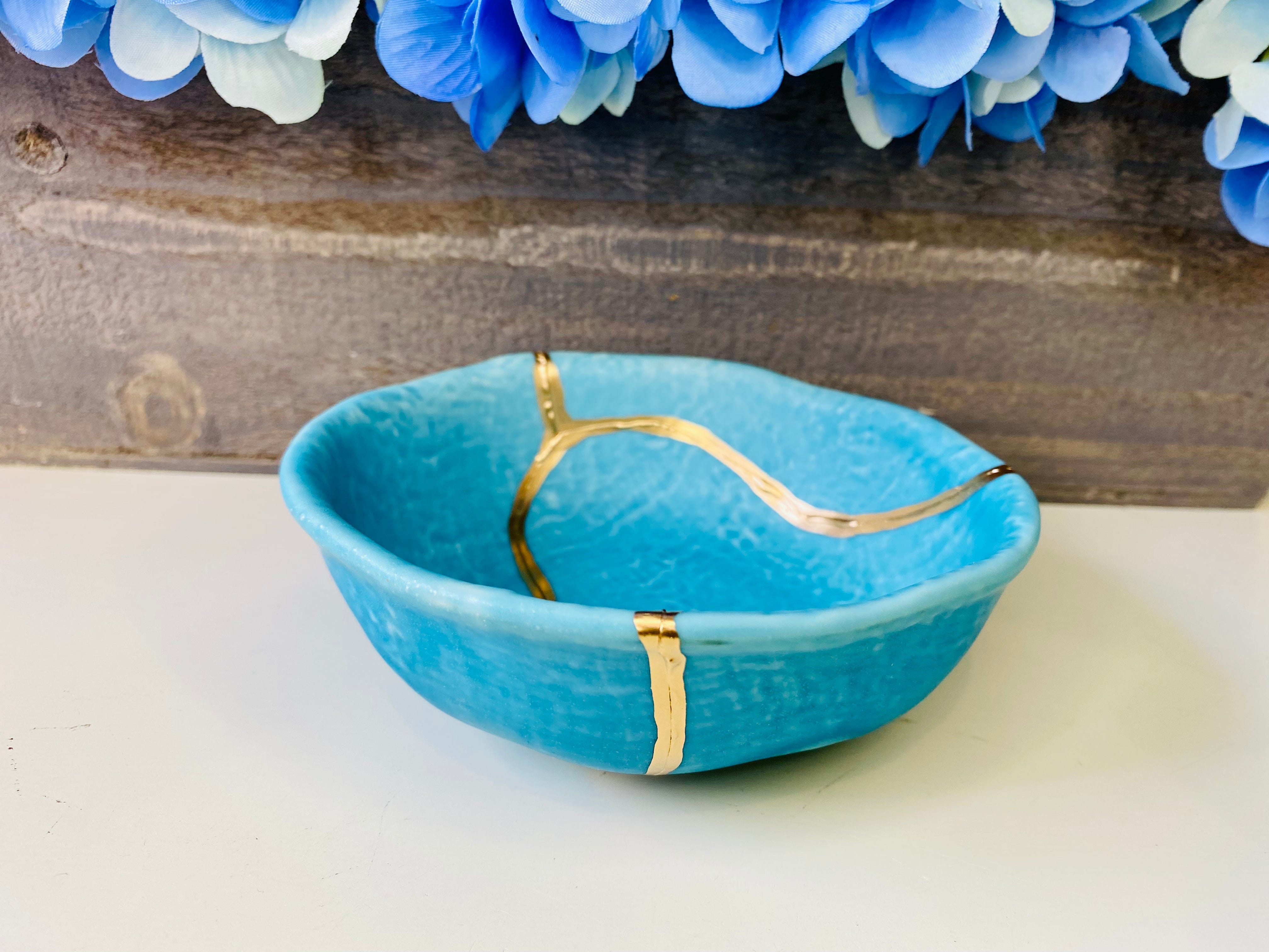 Kintsugi Bowls, Turkish Blue Bowl, Fine Art Ceramics, Minimalist Gifts, Room Decor, Personalized Gifts, Kintsugi Turkish Blue Bowl