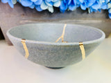 Kintsugi Bowl, Concrete Grey Bowl, Kintsugi Gifts, Minimalist Gift, Kintsugi Pottery, Rustic, Summer Gifts, Kintsugi Stoneware Concrete Bowl