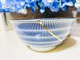 Kintsugi Repaired Japanese Blue Spiral Bowl