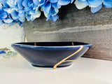 Kintsugi Bowl, Hue Navy Blue Bowl, Kintsugi Art, Fall Minimalist, Handmade Home Decor, Personalized Gifts, Navy Blue Bowl Gold Inlaid