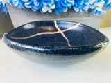 Kintsugi Black Irregular Stoneware Bowl