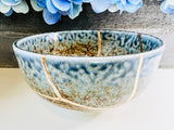 Kintsugi Bowl, Kintsugi Navy Blue Flow Bowl, Minimalist, Personalized Gifts, Home Decor, Kintsugi Kit, Kintsugi  AINAGASHI Blue Bowl