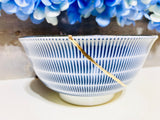 Kintsugi Repaired Japanese Blue Spiral Bowl